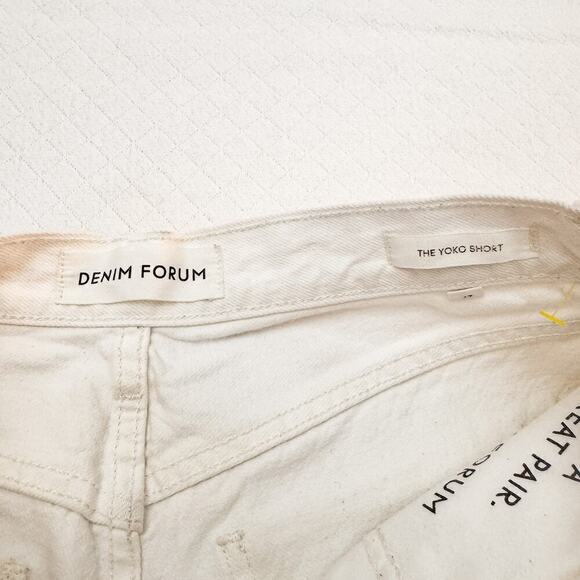 Denim Forum The Yoko Short Aritzia White Denim Cutoff Jeans SZ27 - Picture 5 of 5